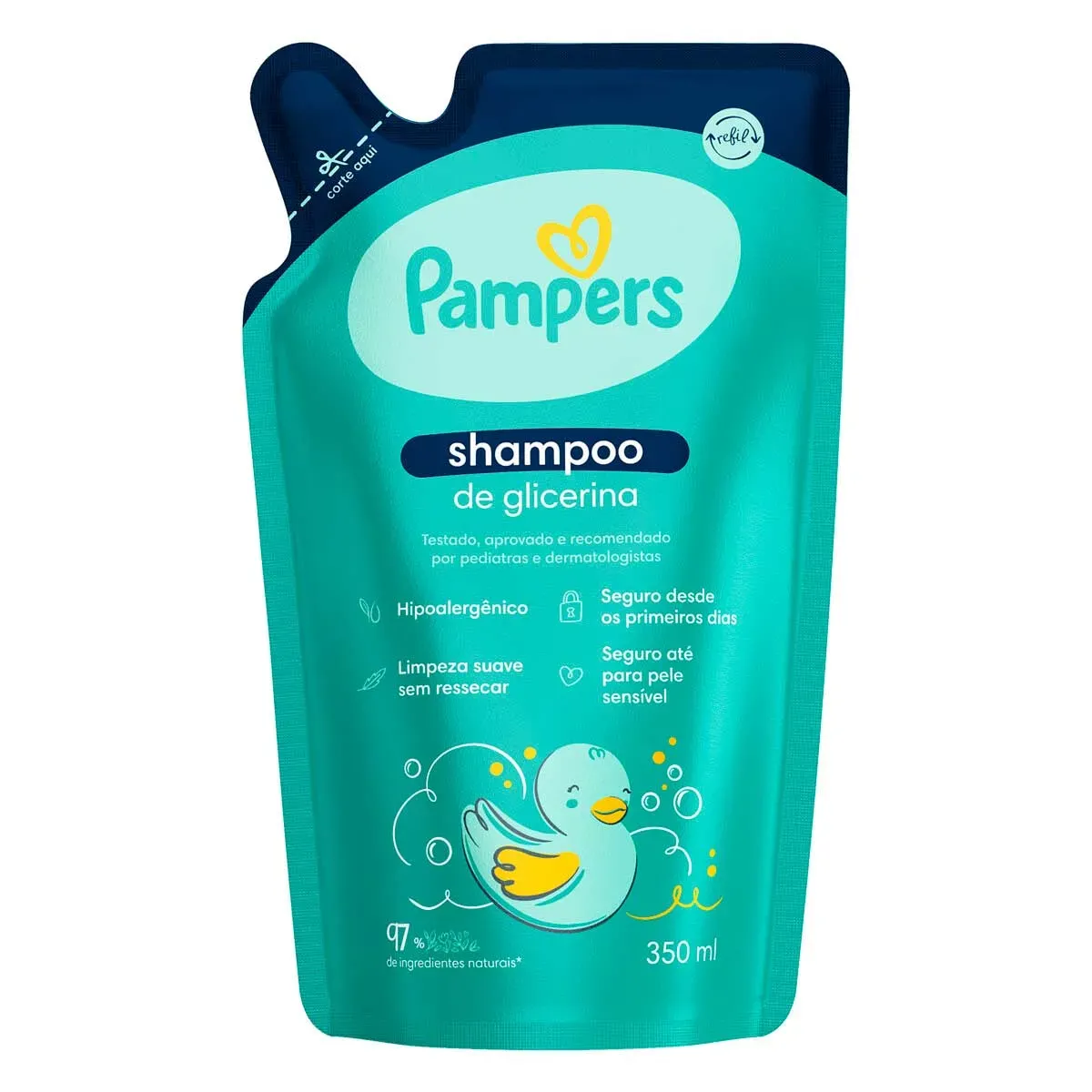Shampoo Infantil de Glicerina Refil Pampers 350ML