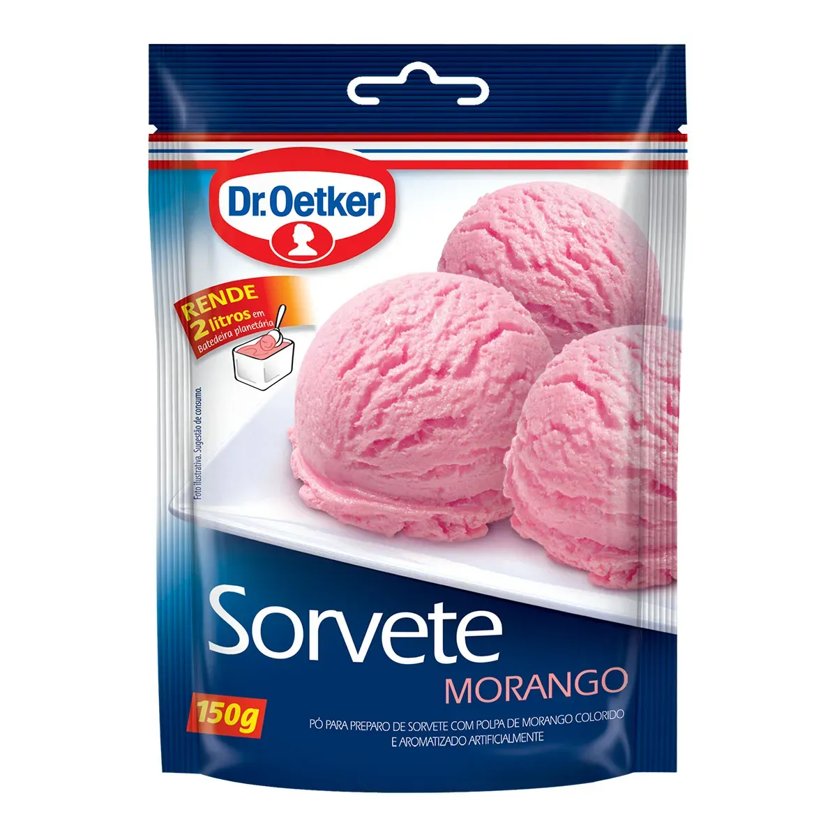 Mistura Sorvete Massa Morango Dr. Oetker 150G