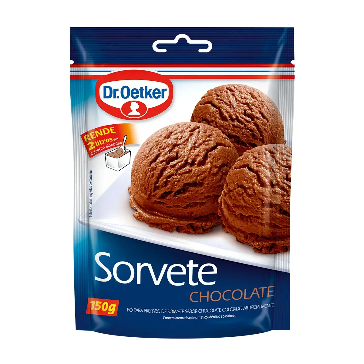 Mistura Sorvete Massa Chocolate Dr. Oetker 150G