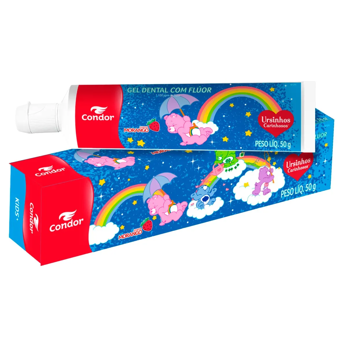 Gel Dental Flúor Morango Ursinhos Carinhosos 50G