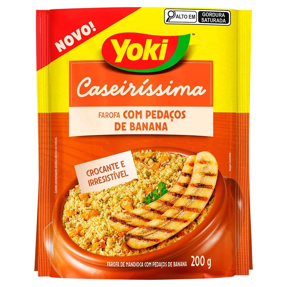 Farofa Mandioca Pedaços Banana Crocante Yoki 200G