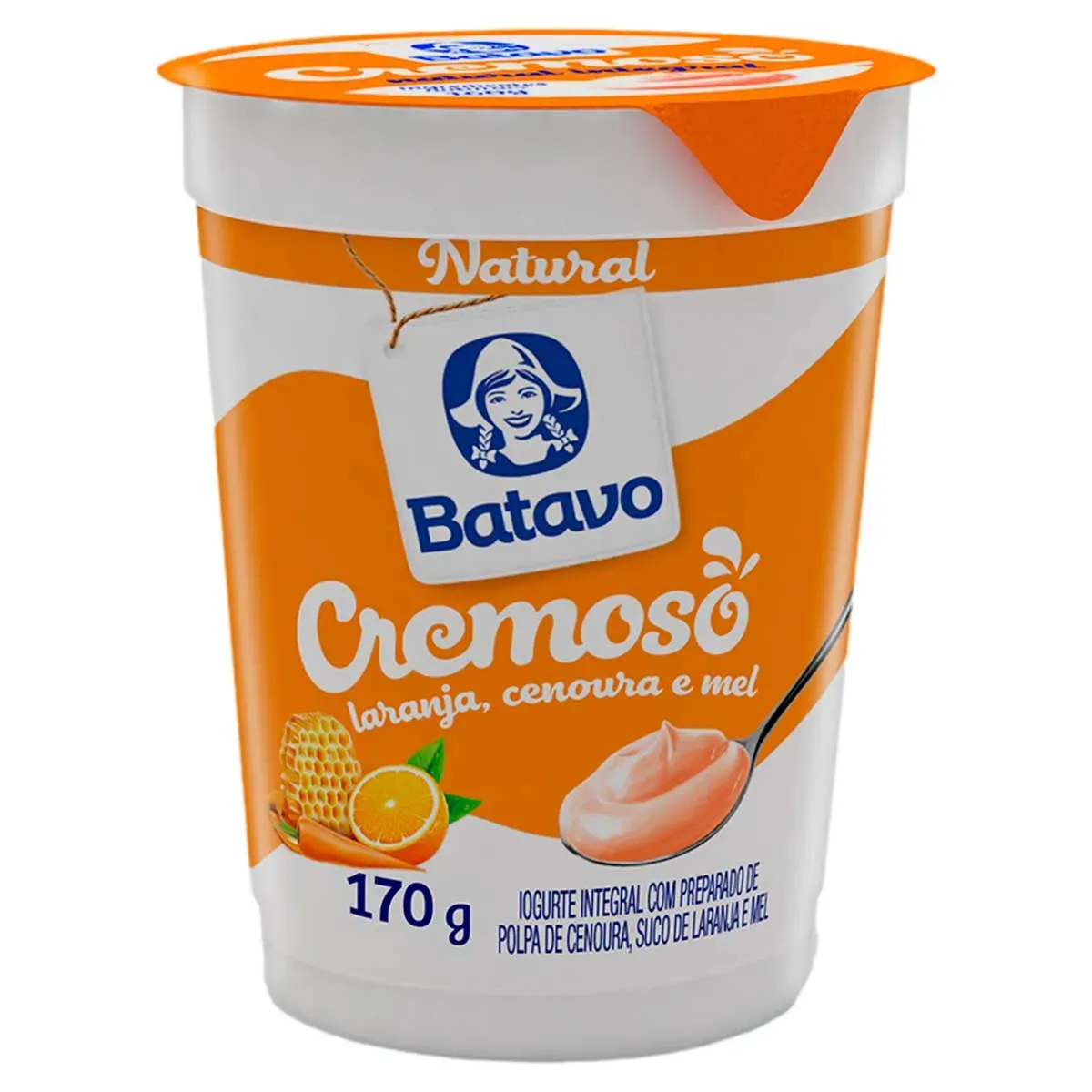 Iogurte Integral Laranja, Cenoura Mel Batavo 170G