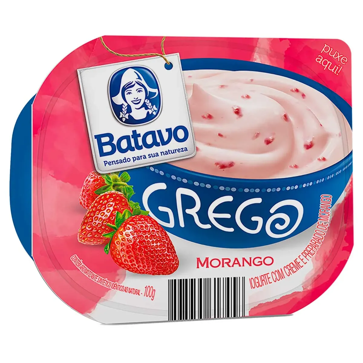 Iogurte Grego Desnatado Morango Batavo 100G