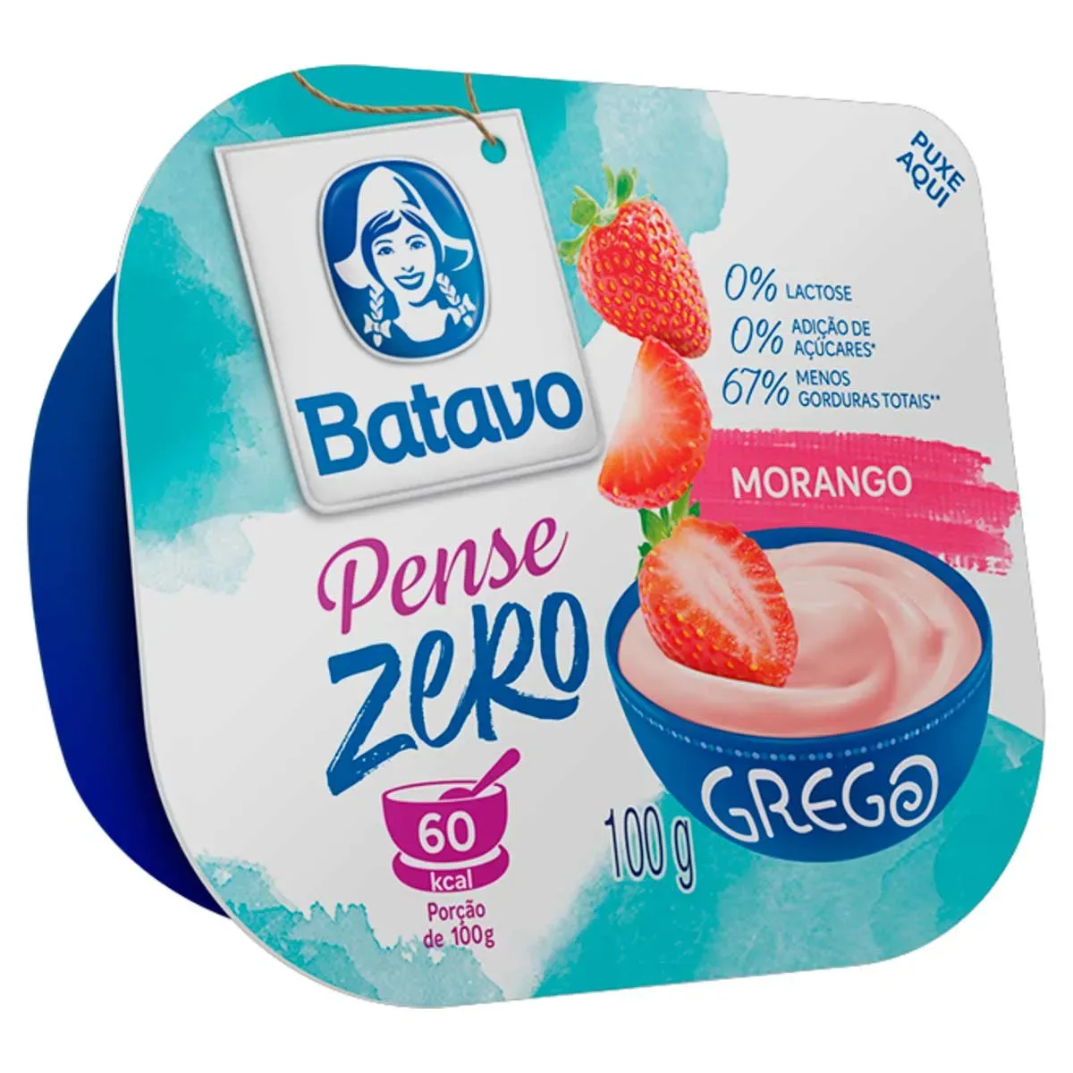Iogurte Grego Desnatado de Morango Batavo 100G