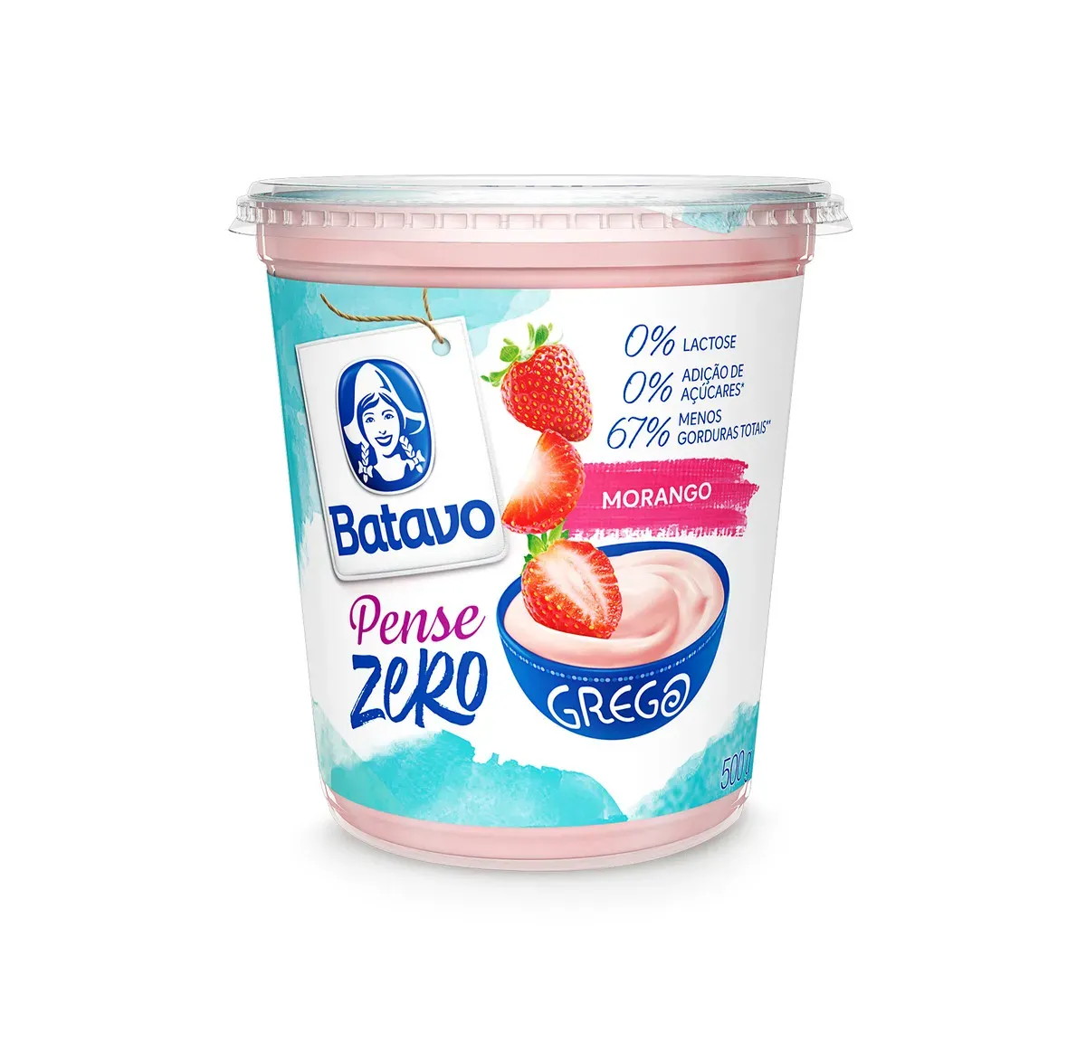 Iogurte Grego Morango Zero Lactose Batavo 450G