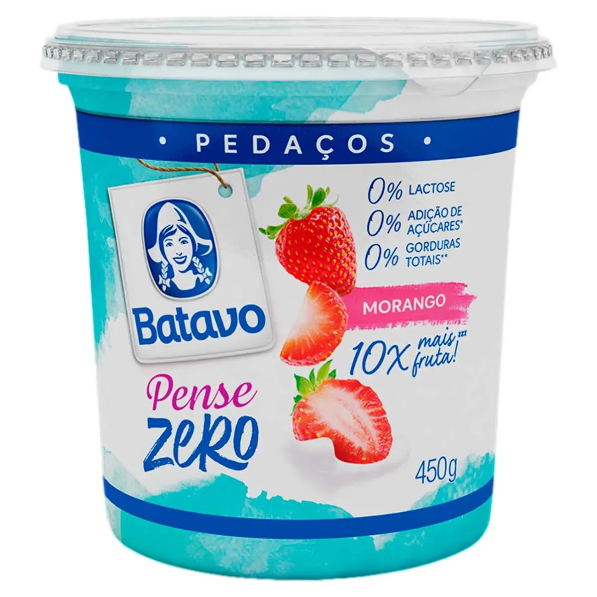 Iogurte Desnatado Morango Zero Lactose Batavo 450G