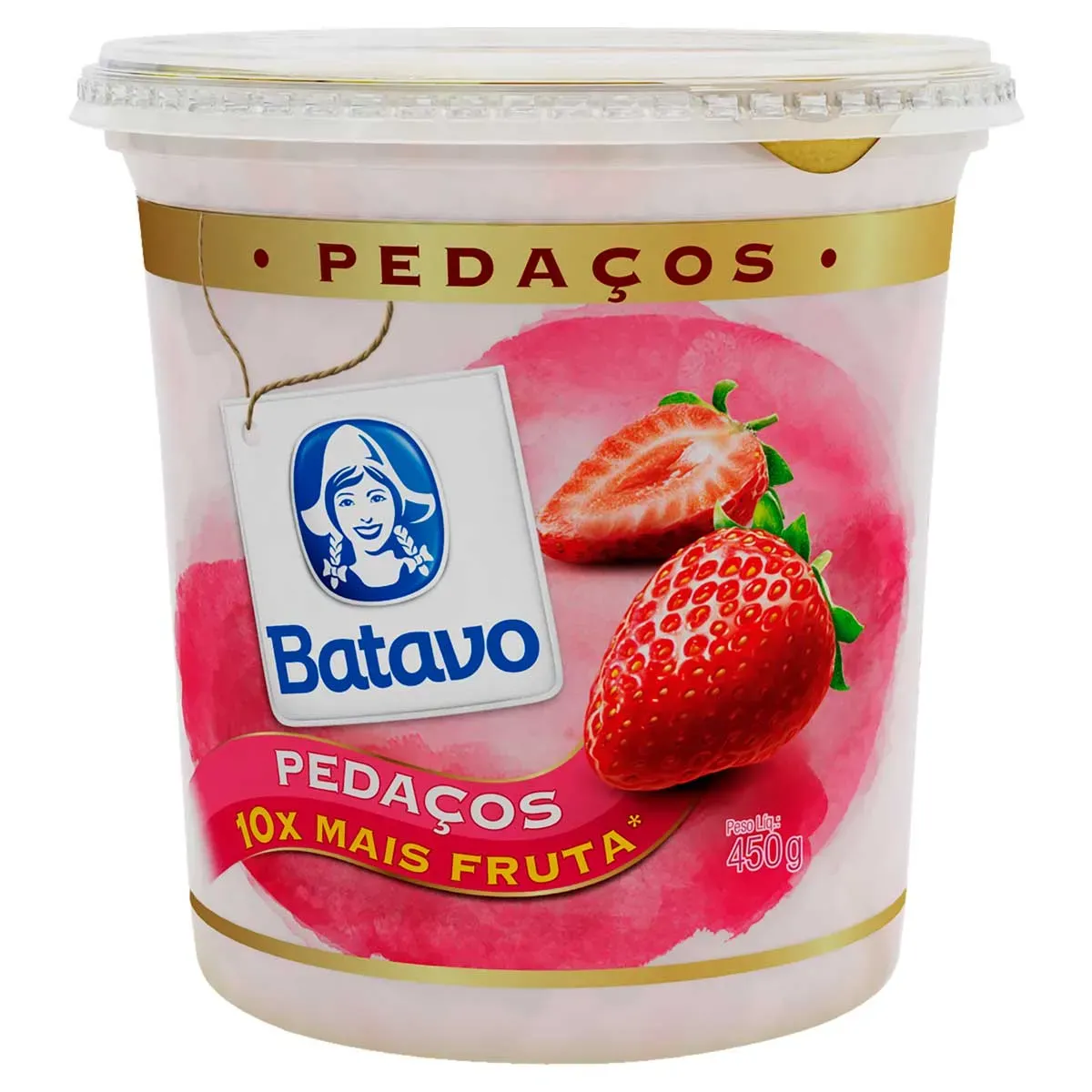 Iogurte Integral Morango Pedaços Batavo 450G