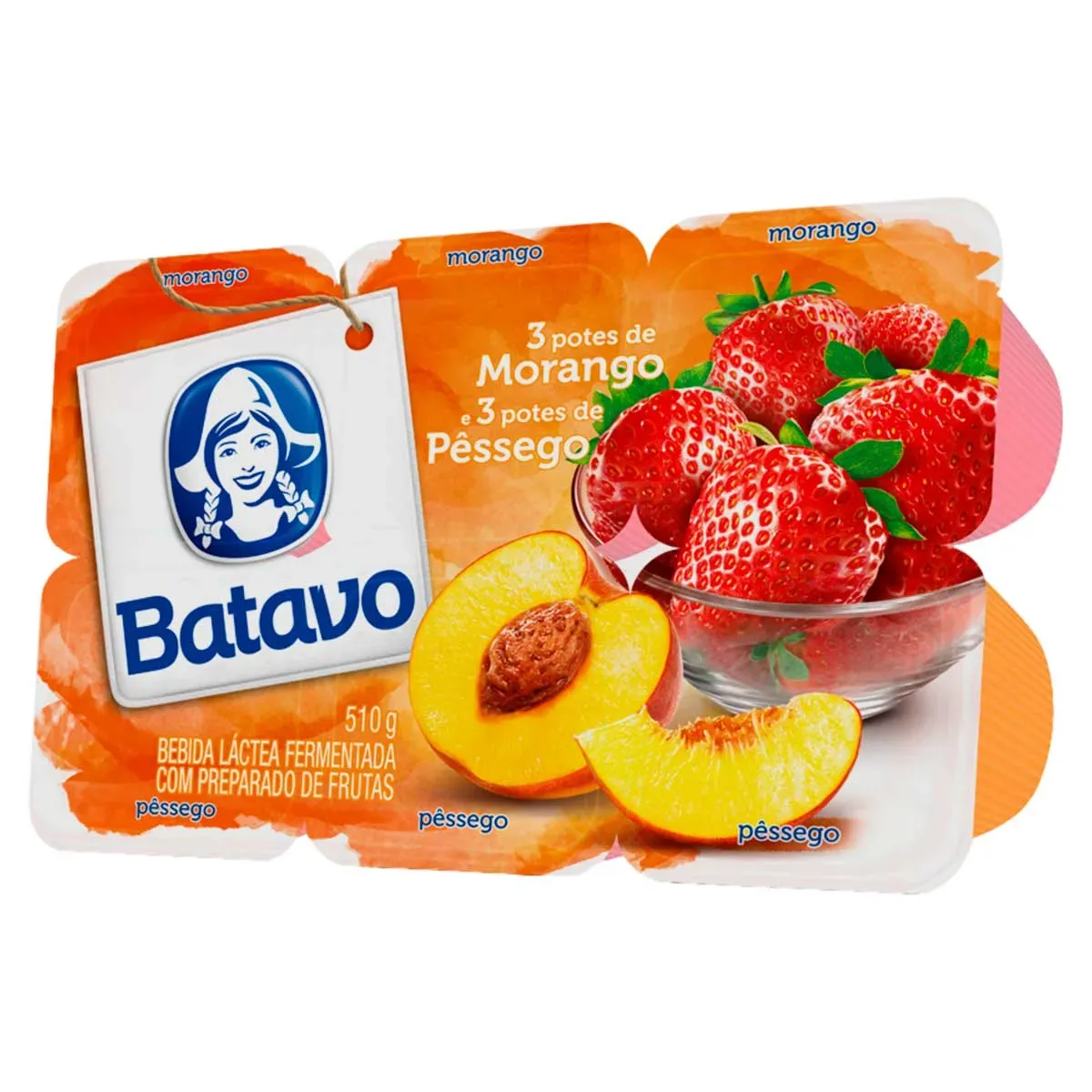 Bebida Láctea Fermentada Morango Batavo 510G 6UN