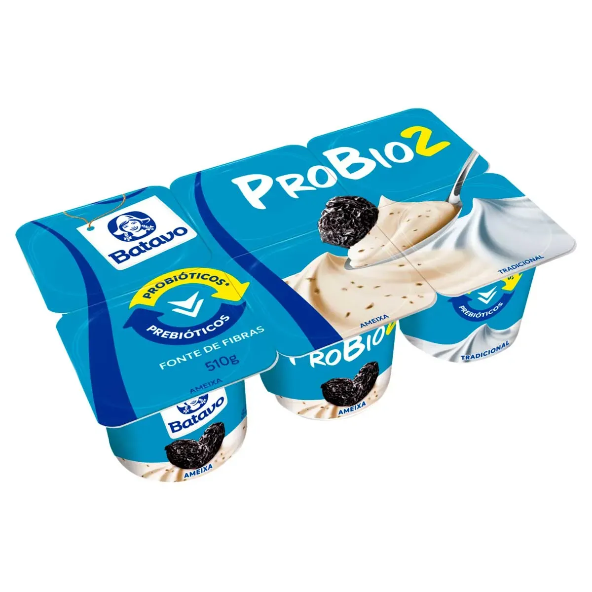 Iogurte Integral Ameixa + Probio2 Batavo 510G 6UN