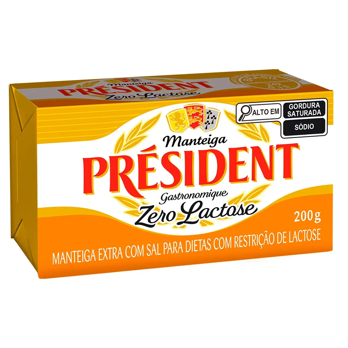 Manteiga Extra Sal Zero Lactose Président 200G