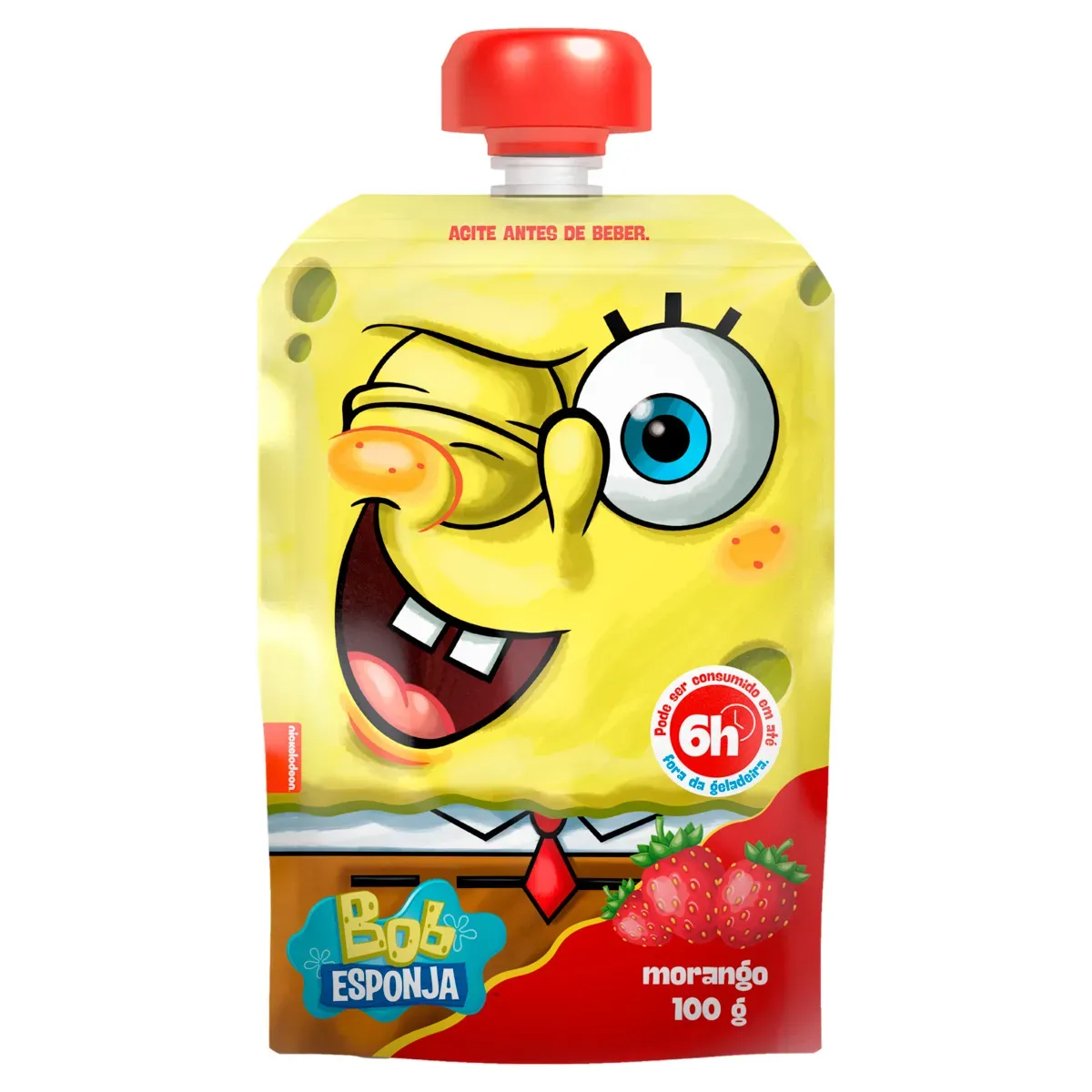 Iogurte Morango Bob Esponja Squeeze Elegê 100G