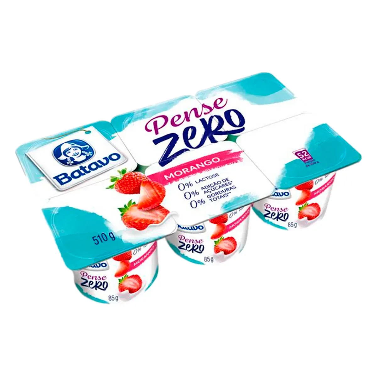 Iogurte Desnatado Morango Zero Batavo 510G 6UN