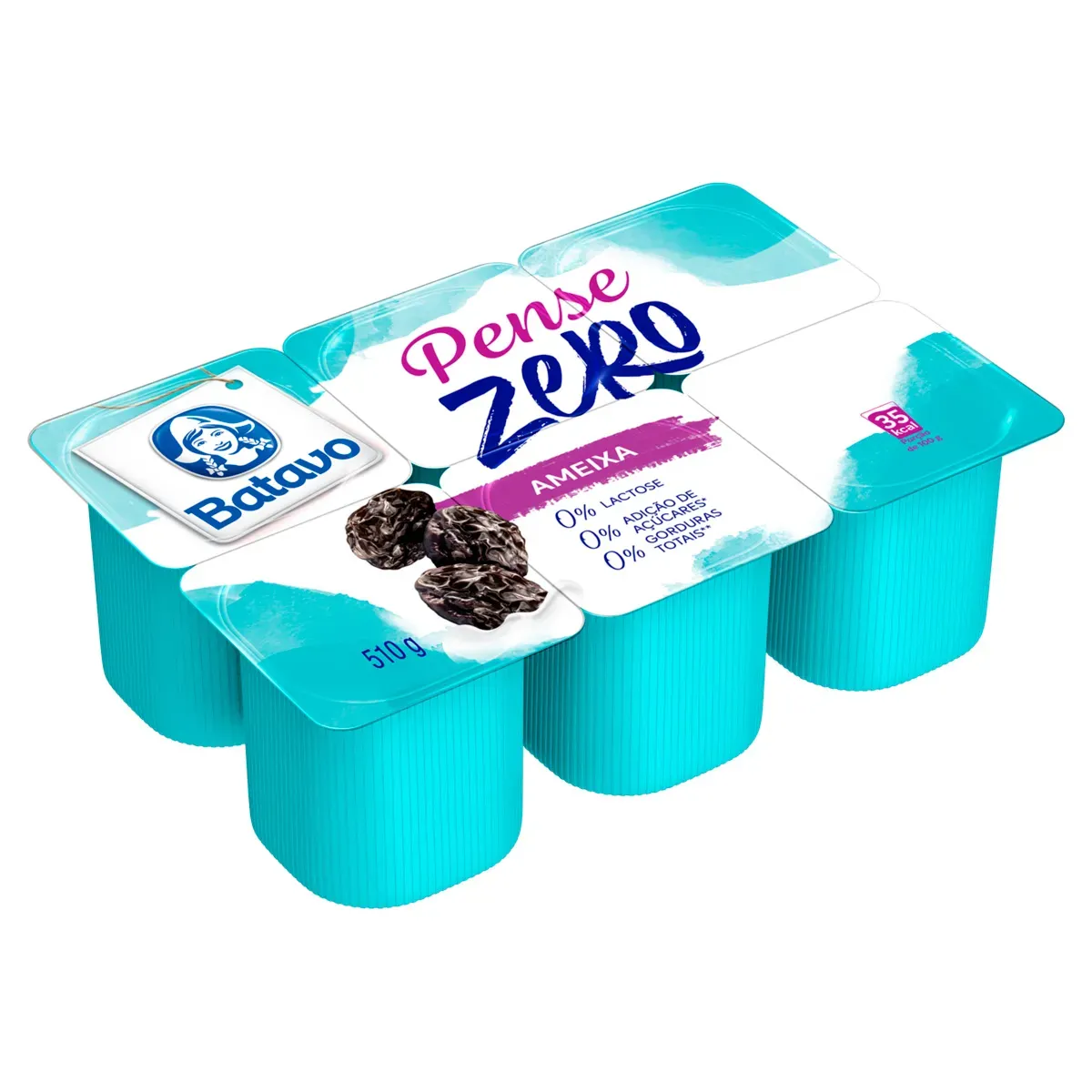 Iogurte Desnatado Ameixa Zero Batavo 510G 6UN