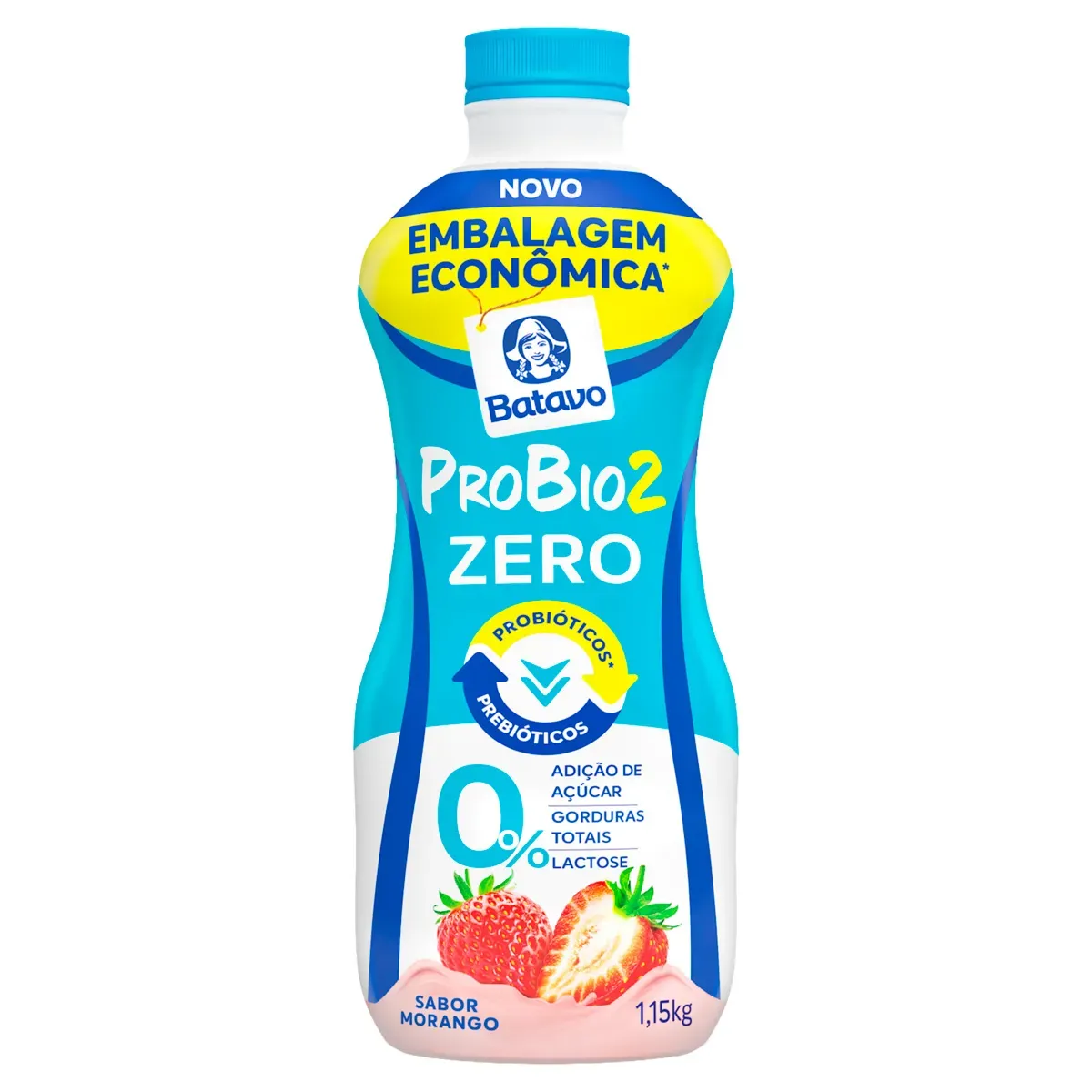 Iogurte Desnatado Morango Zero Batavo 1,15KG