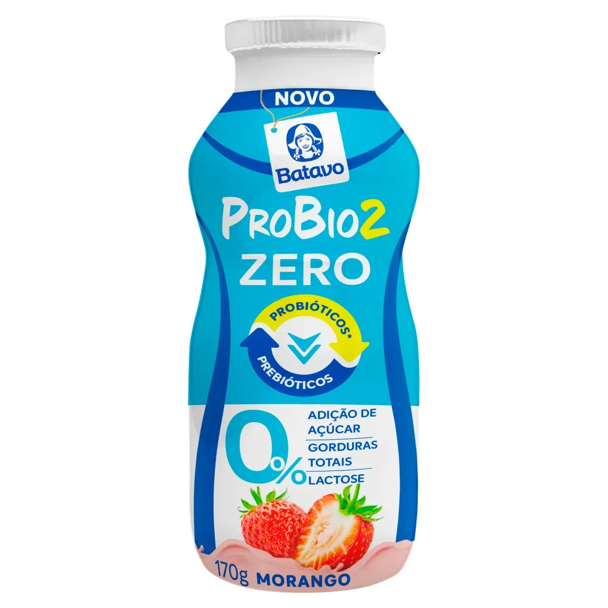 Iogurte Desnatado Morango Zero Lactose Batavo 170G