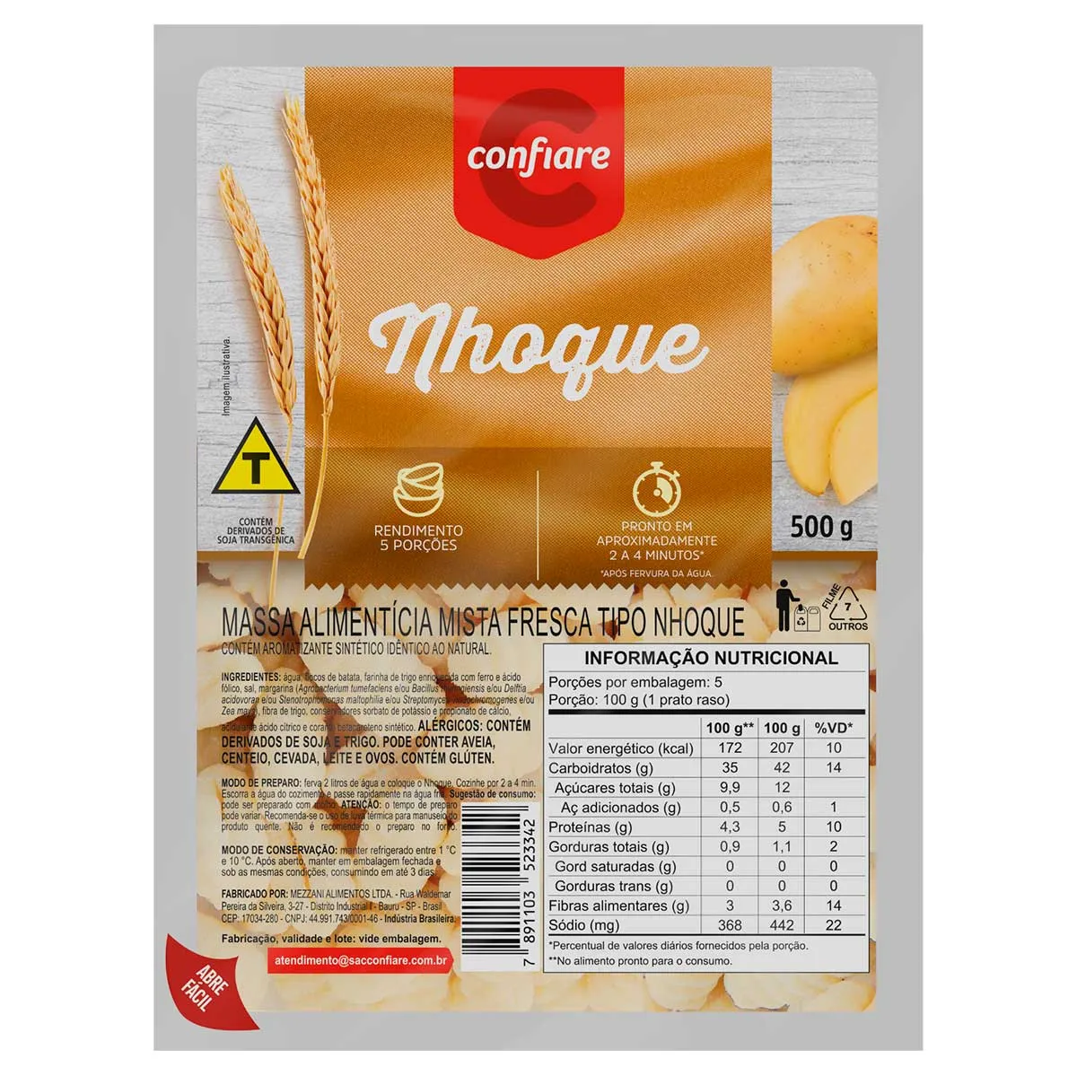 Nhoque Batata Confiare 500G