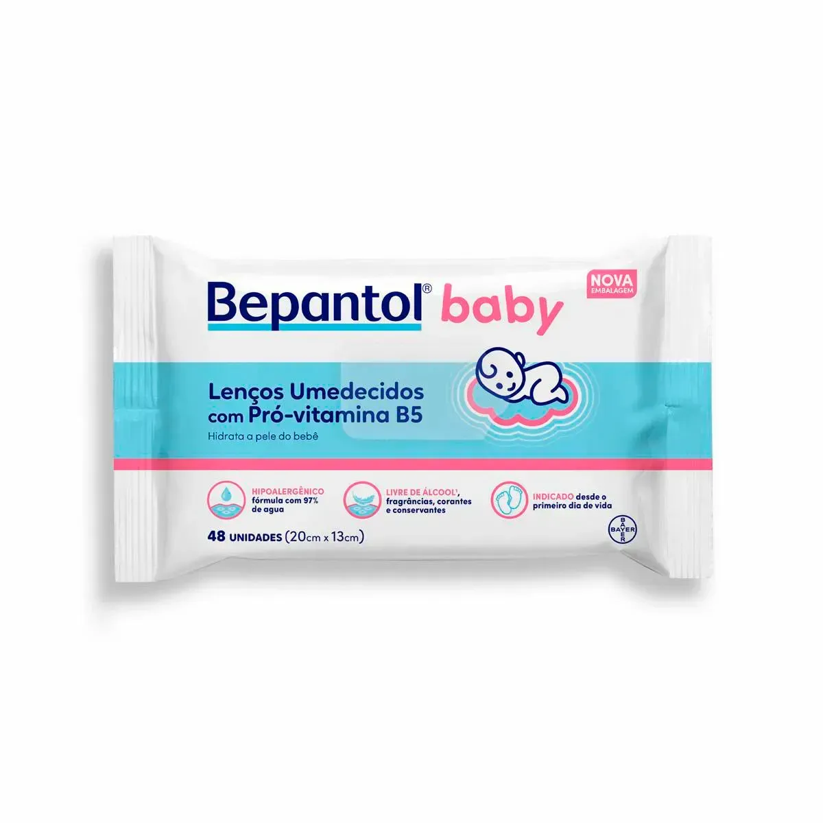 Lenço Umedecido Bepantol Baby Hipoalergênico 48UN