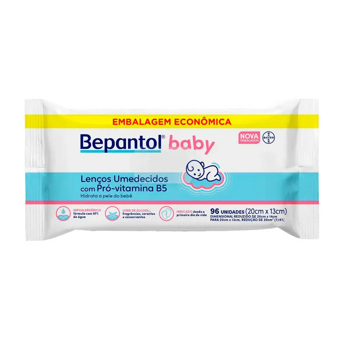 Lenço Umedecido Bepantol Baby Hipoalergênico 96UN