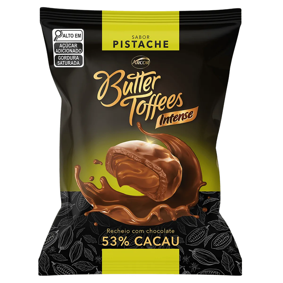 Bala Pistache Recheio Chocolate 53% Cacau 90G