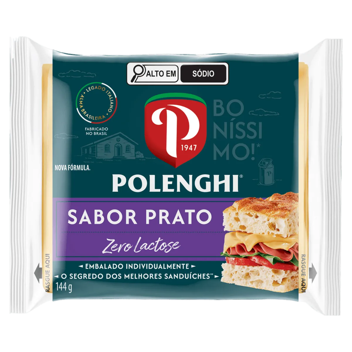 Queijo Prato sem Lactose Polenghi 144G