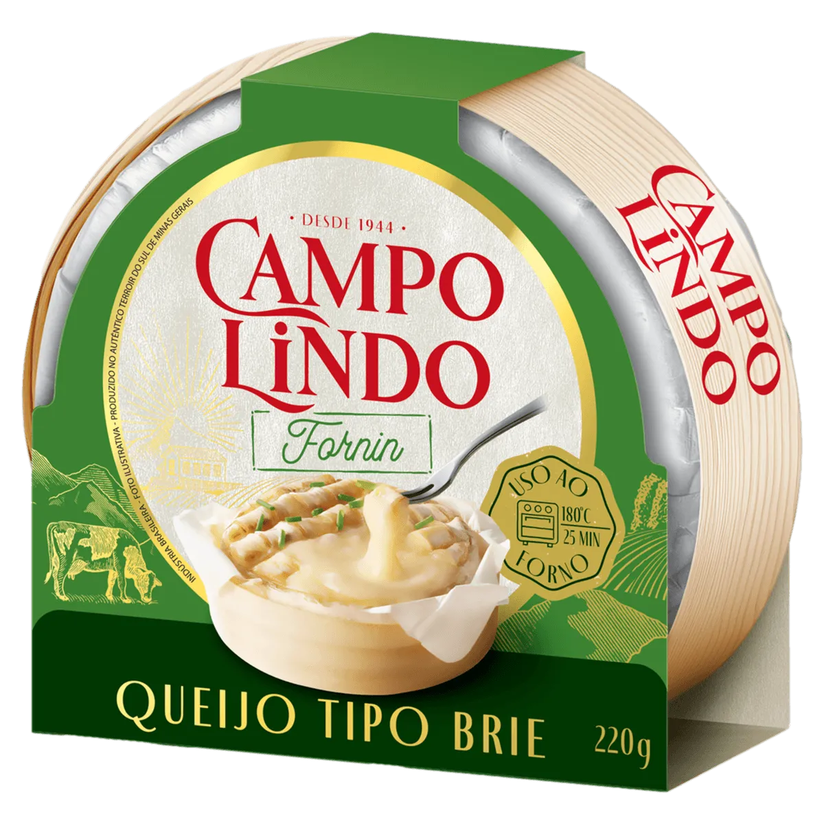 Queijo Brie Sul de Minas Campo Lindo Fornin 220G