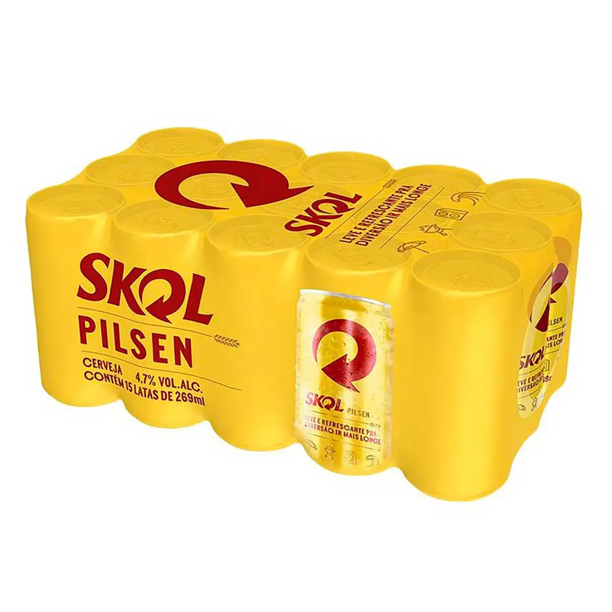 Cerveja Skol Pilsen Pack 269ML 15UN