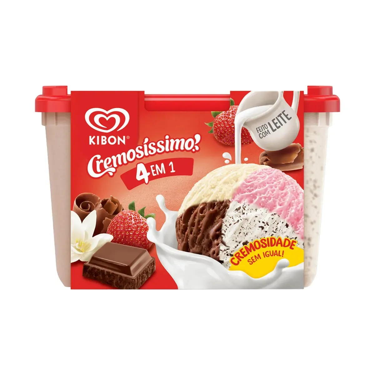 Sorvete 4 em 1 Kibon Cremosíssimo 2L