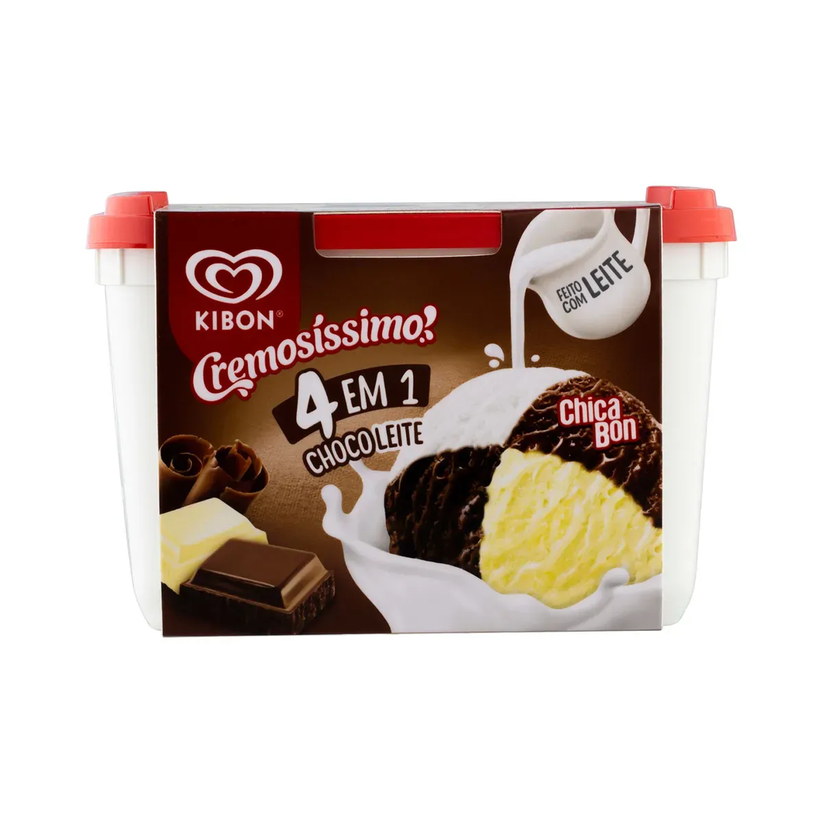 Sorvete 4 em 1 Chocoleite Kibon Cremosíssimo 2L