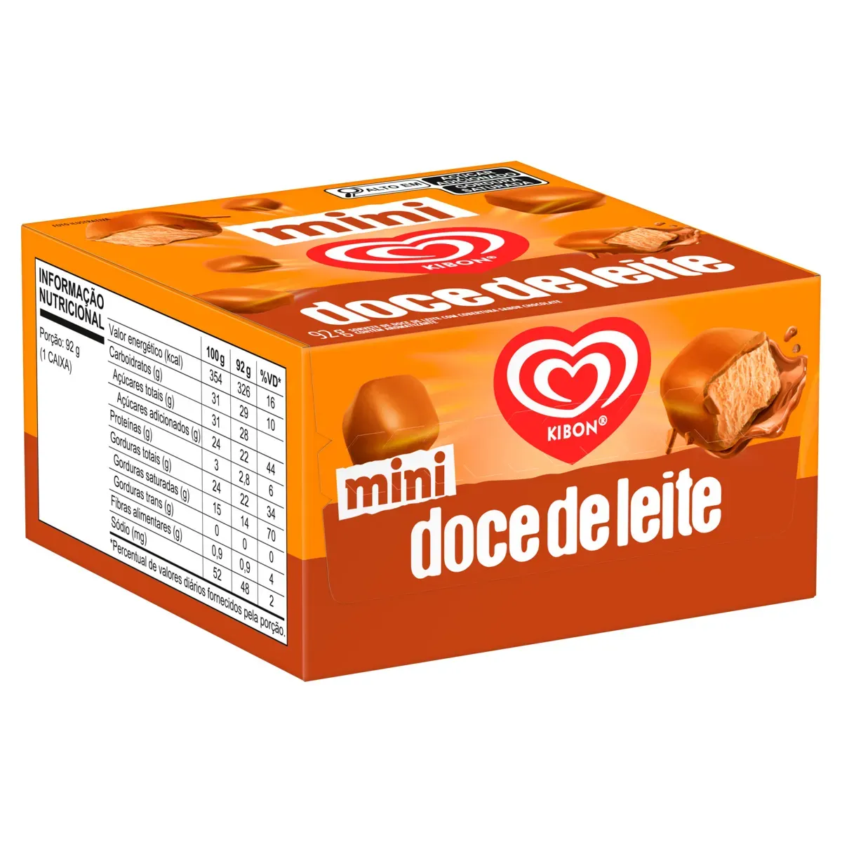 Minisorvete Doce Leite Cobertura Chocolate 92G