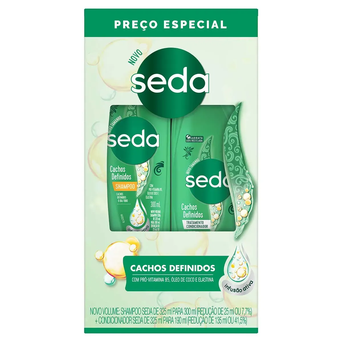Kit Shampoo + Condicionador Cachos Seda 190ML