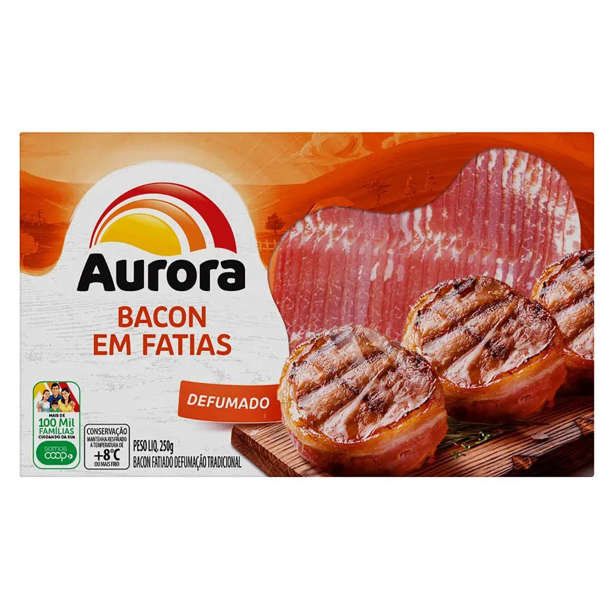 Bacon Suíno Fatiado Aurora 250G