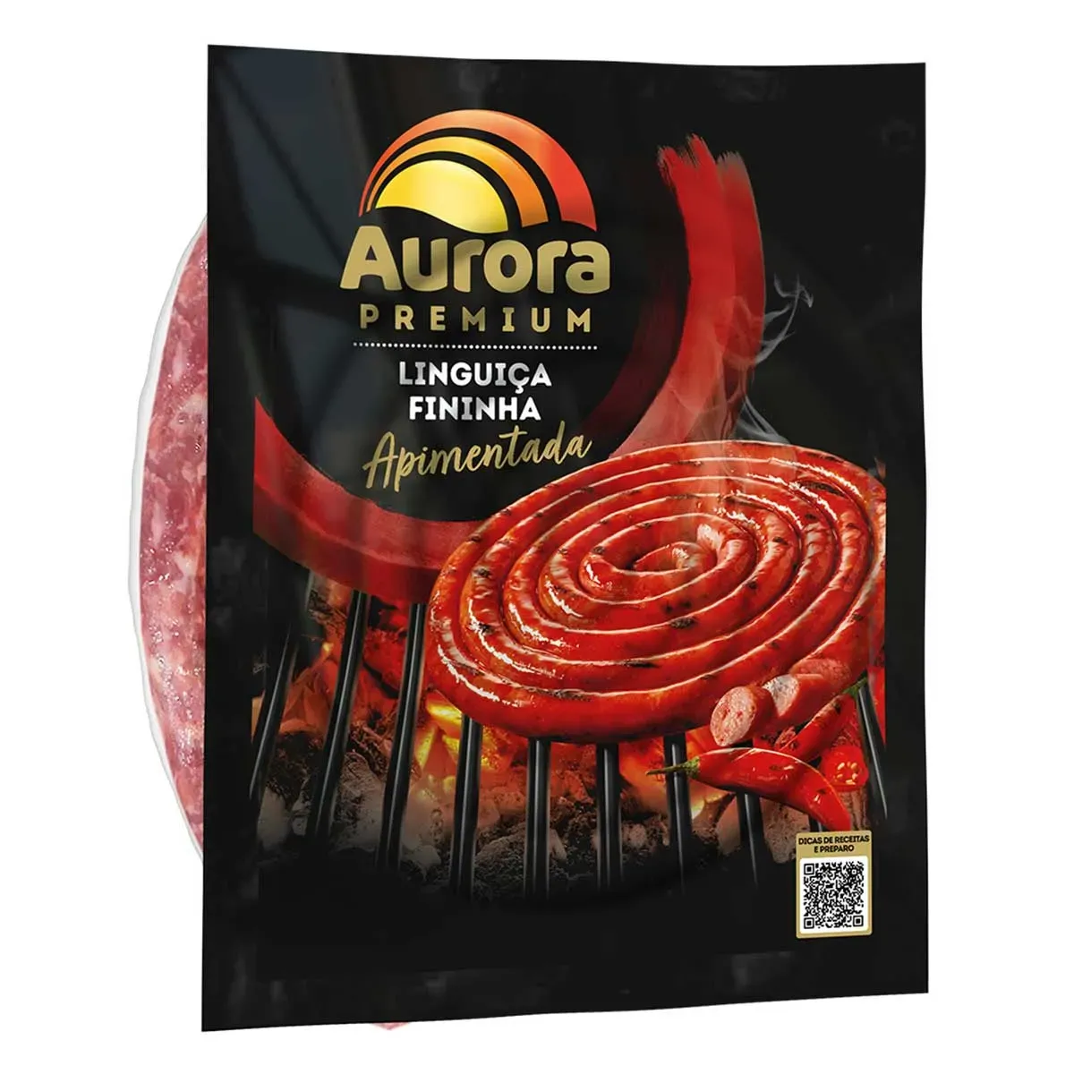 Linguiça Fininha Apimentada Aurora 600G