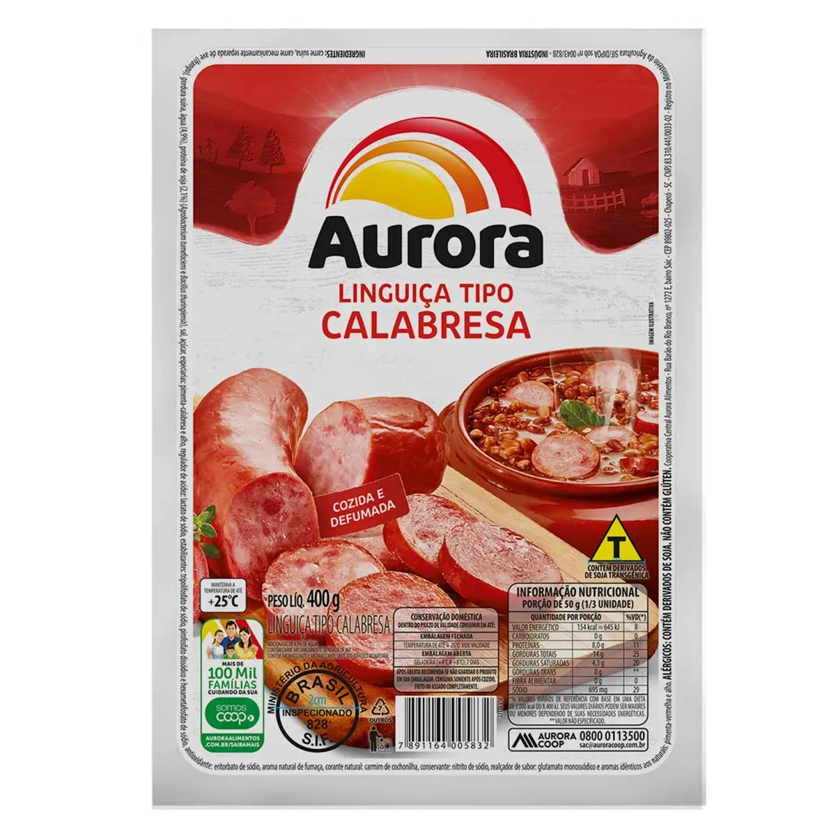 Linguiça Calabresa Aurora 400G