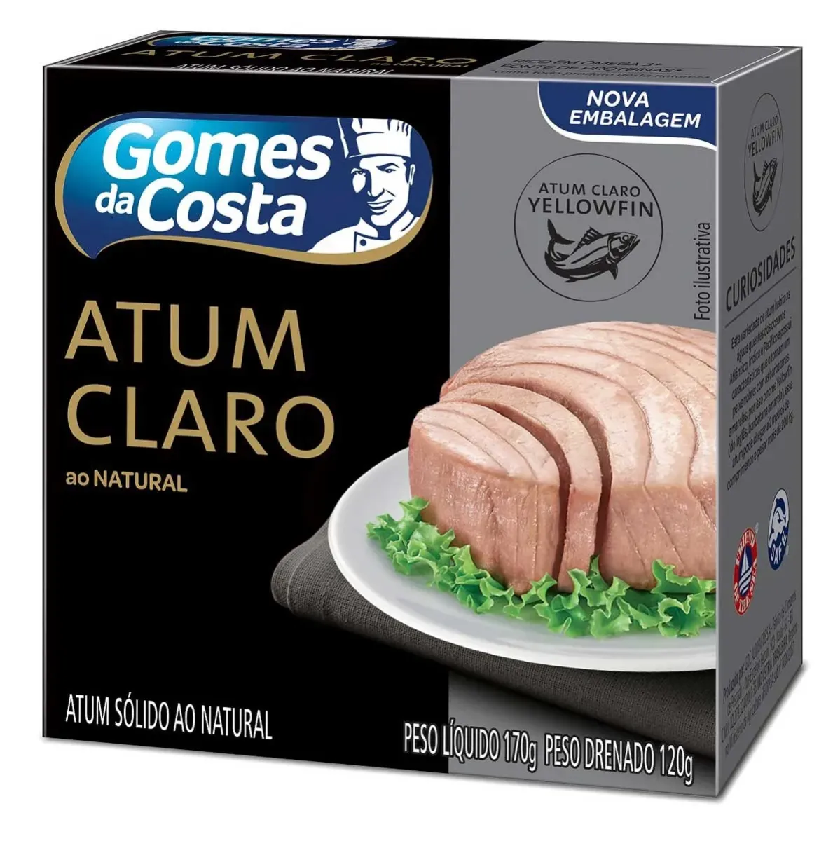 Atum Sólido ao Natural Light Gomes da Costa 170G