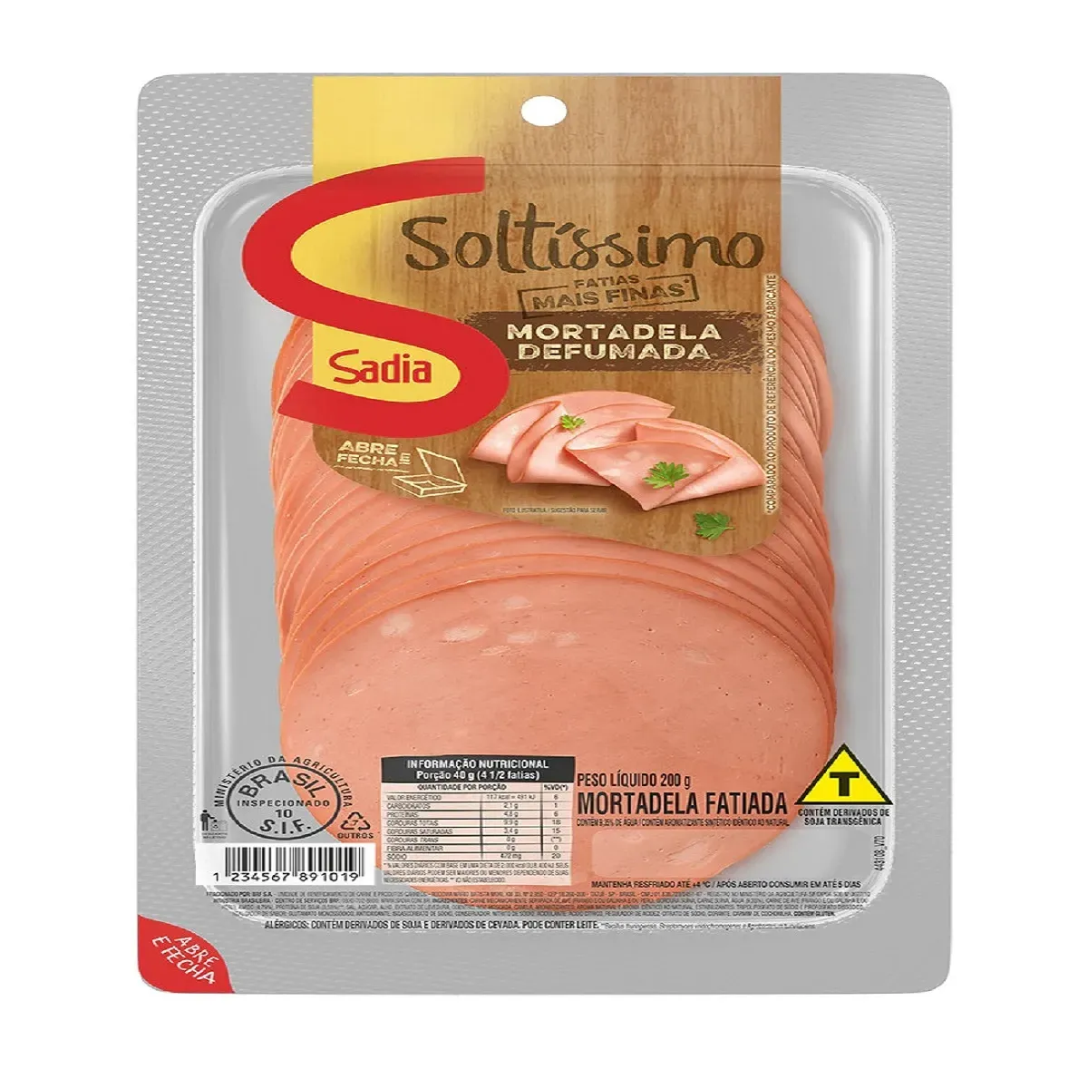 Mortadela Soltíssimo Sadia 200G