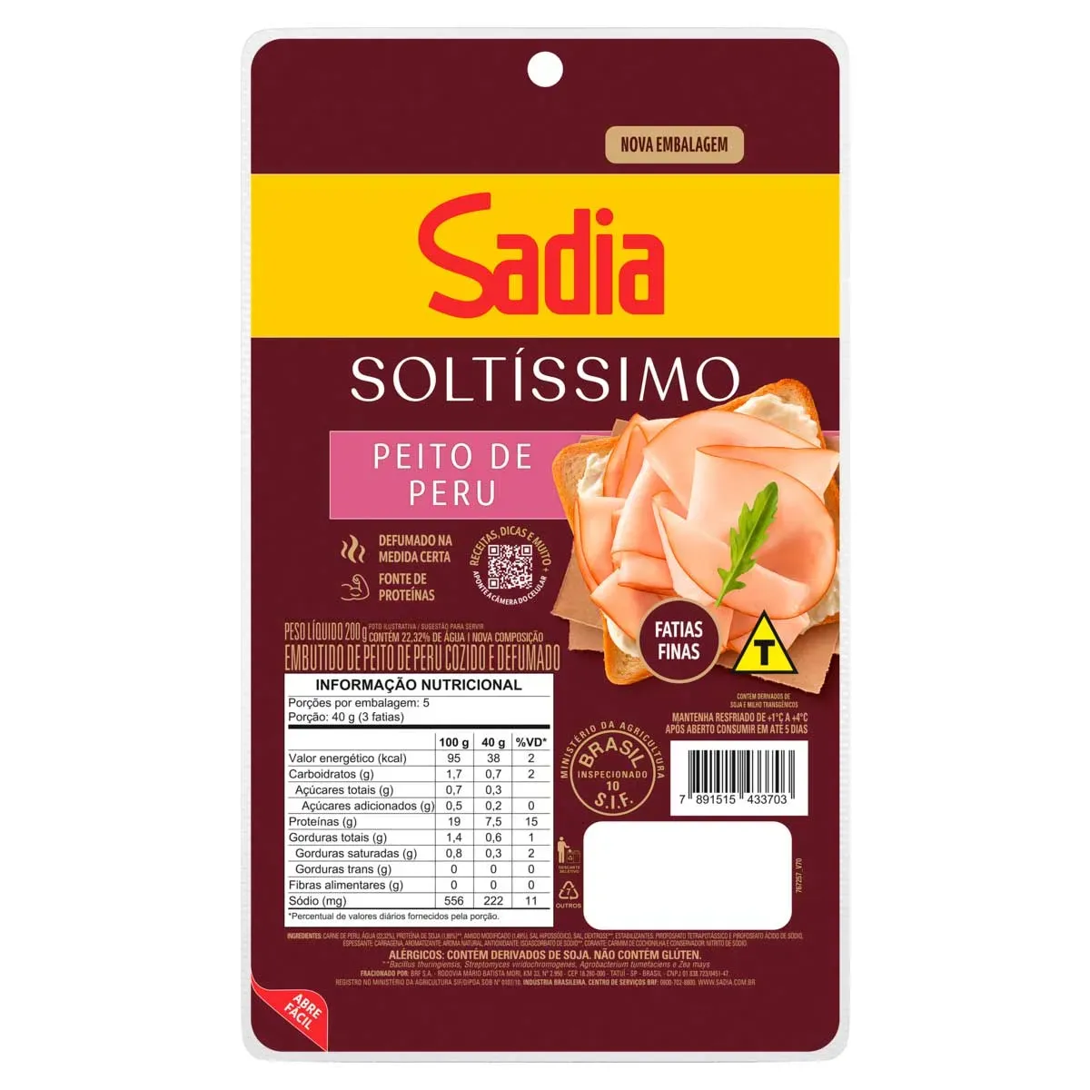 Peito de Peru Fatiado Sadia 200G