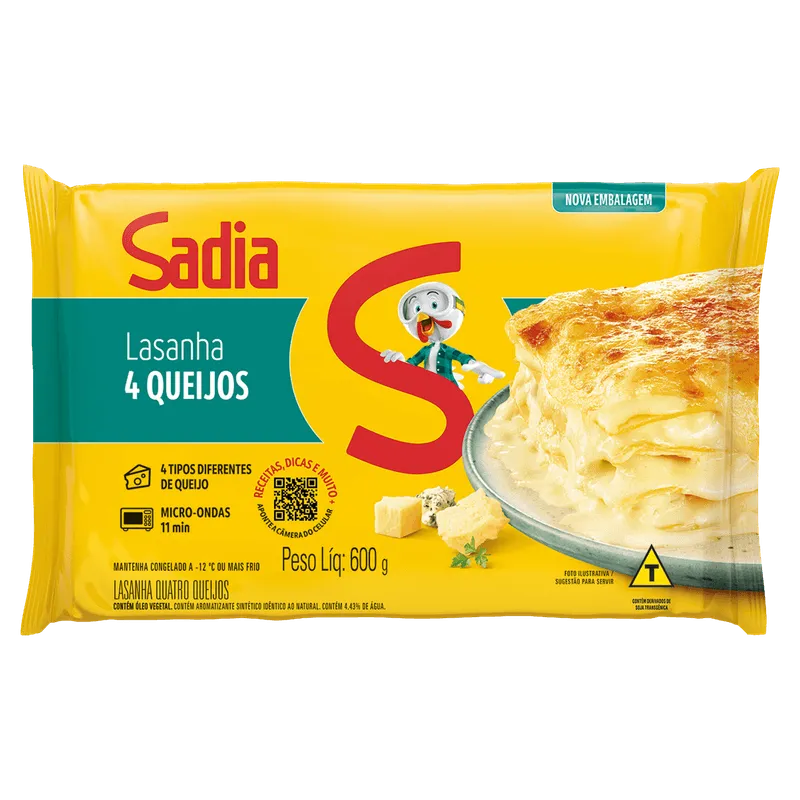 Lasanha Quatro Queijos Sadia 600G