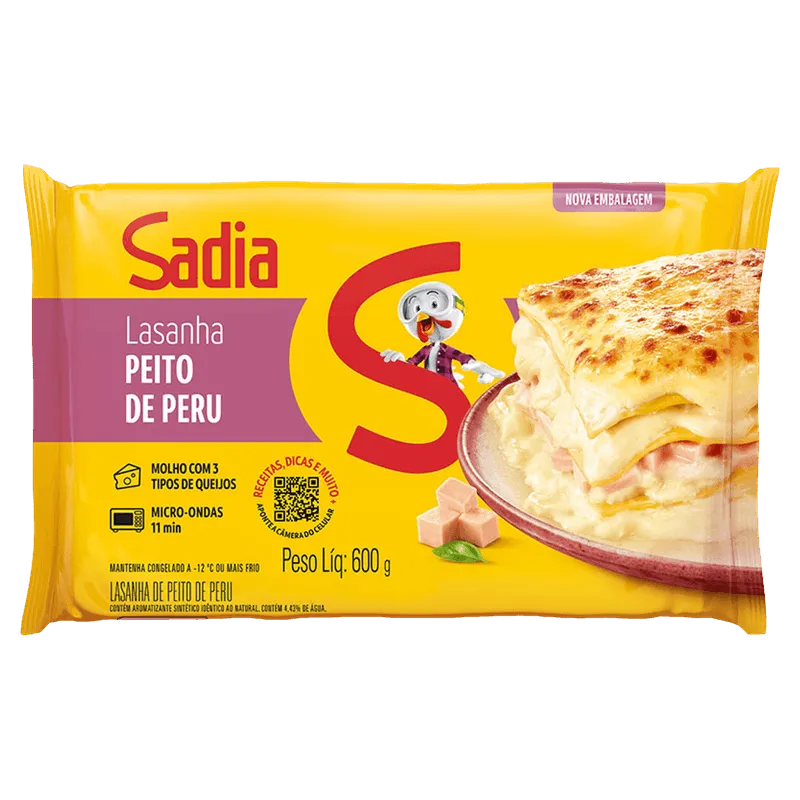 Lasanha Peito Peru Molho Branco Sadia 600G