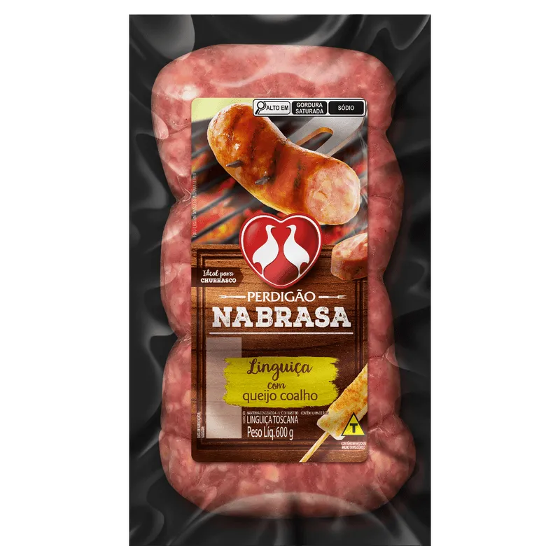 Linguiça Toscana com Queijo Na Brasa Perdigão 600G