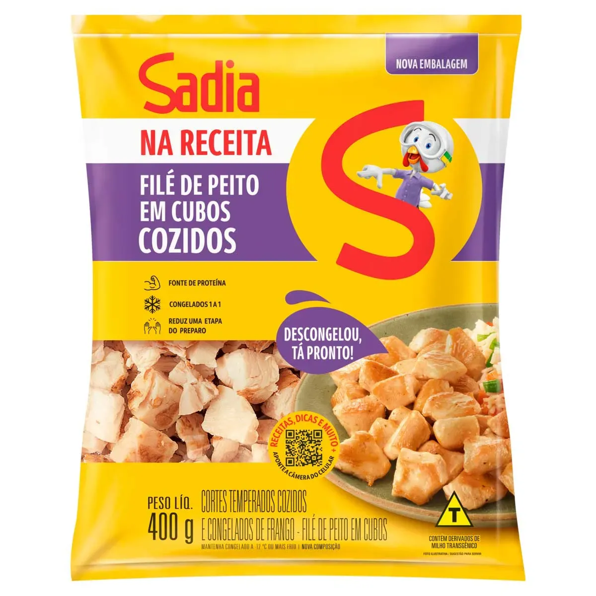 Frango em Cubos Temperados Sadia 400G