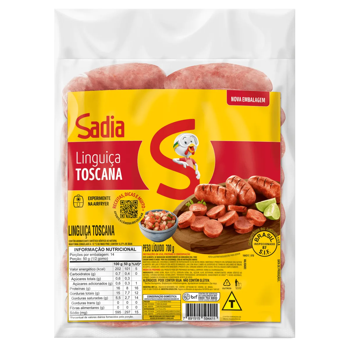 Linguiça Toscana Sadia 700G