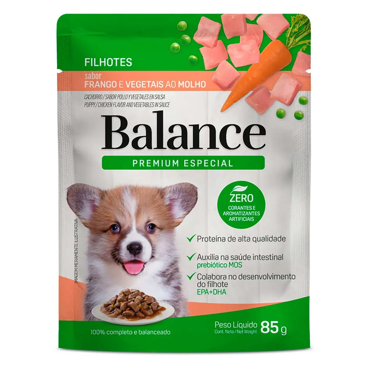 Ração Úmida Cães Filhotes Frango Molho Veg UN