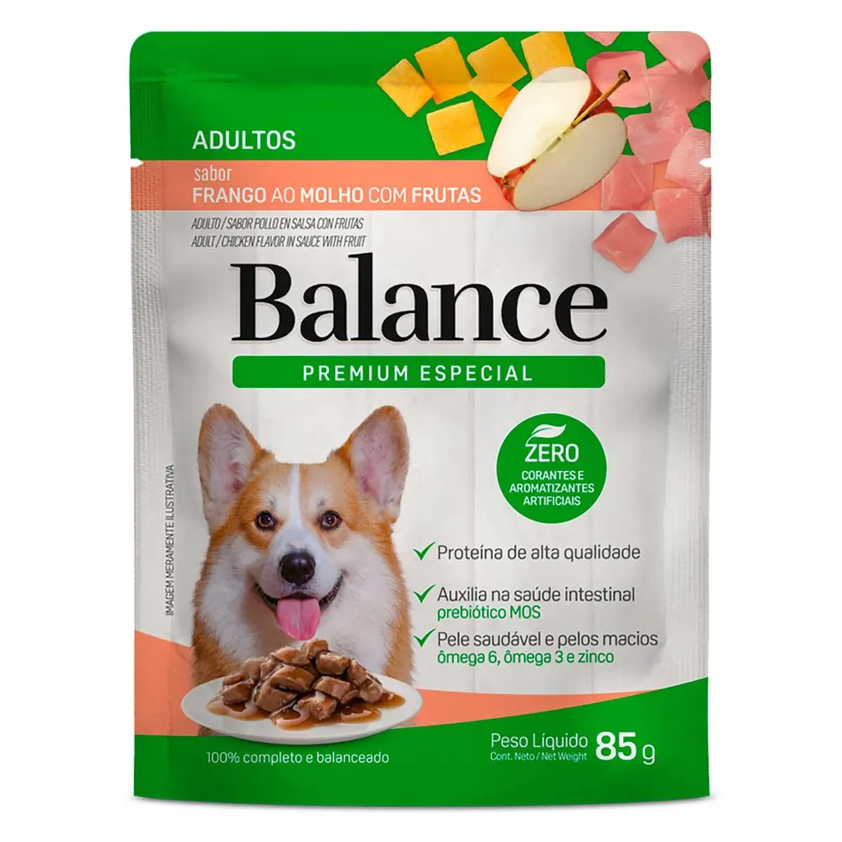 Ração Úmida Frango ao Molho com Frutas Balance 85G