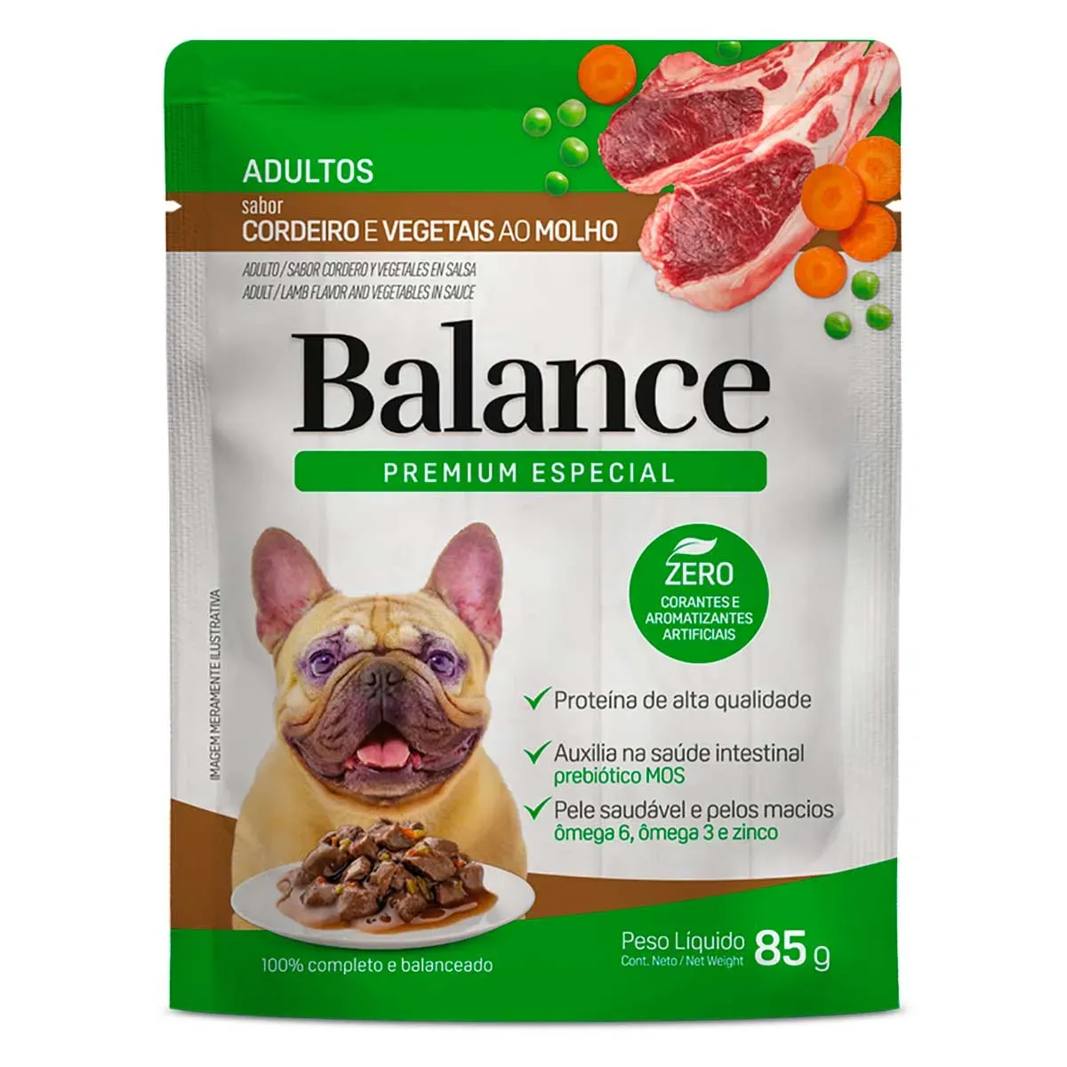 Ração Úmida Cordeiro e Molho Veg Balance UN