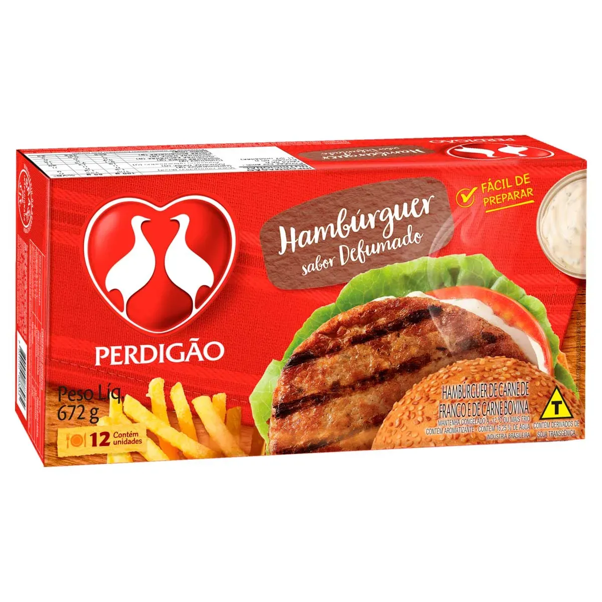 Hambúrguer Bovino Defumado Perdigão 12UN