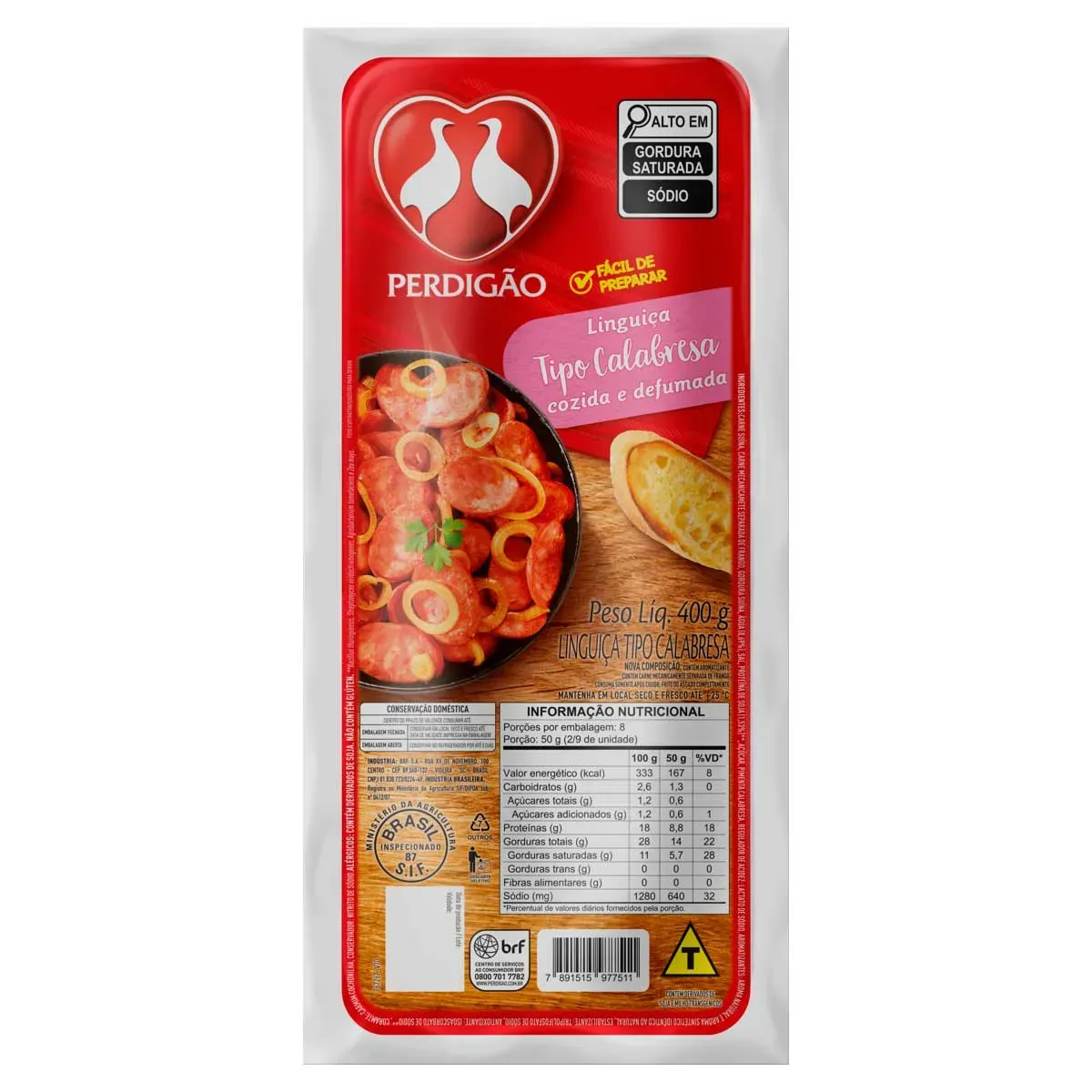 Linguiça Calabresa Perdigão 400G