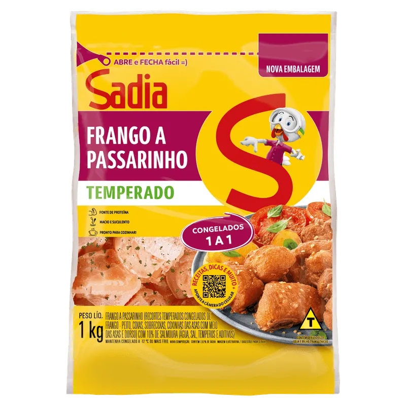 Frango a Passarinho Temperado Sadia 1KG