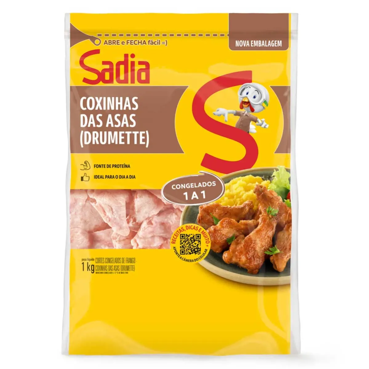 Pedaços Frango Coxinha Asa Osso Sadia 1KG
