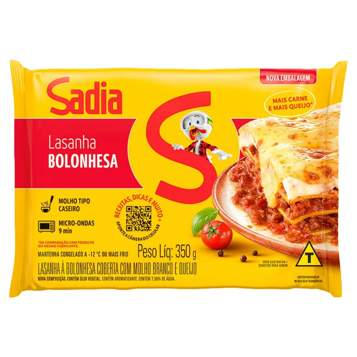 Lasanha à Bolonhesa com Molho Vermelho Sadia 350G
