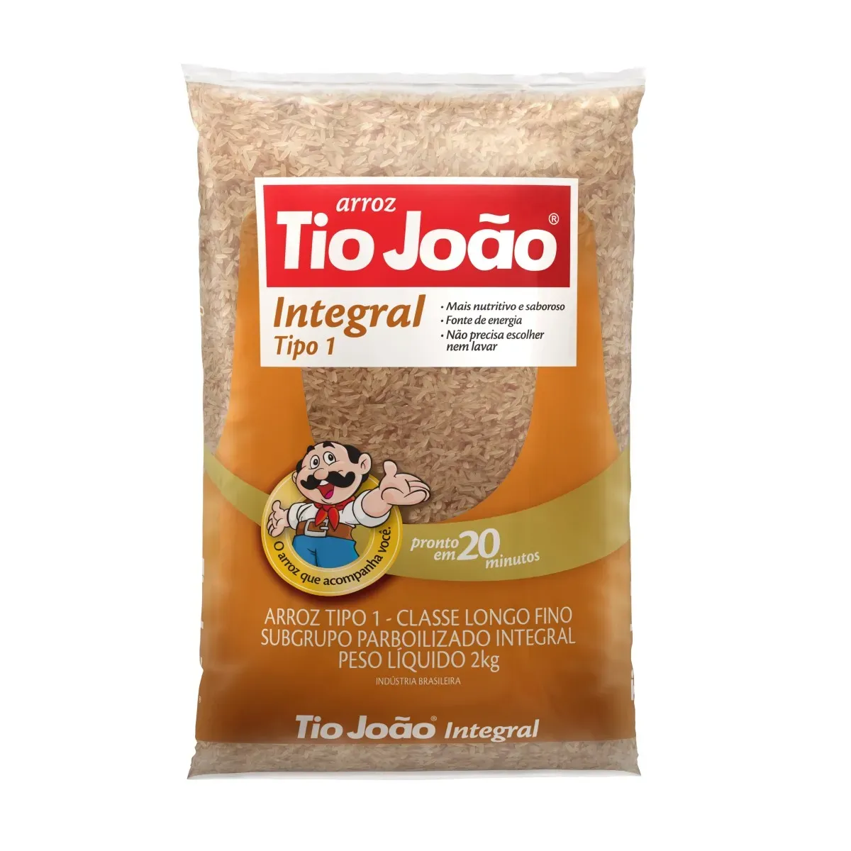 Arroz Parboilizado Integral Tio João 2KG